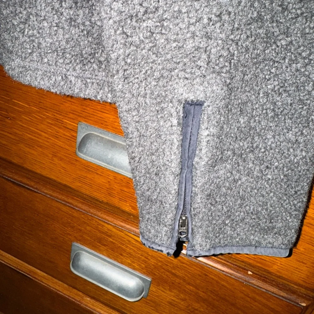 Abercrombie & Fitch Sherpa Fleece Jacket Gray Full Zip Cozy Unisex Size M